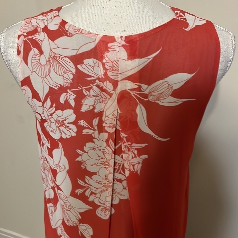 MSSP sleeveless dress . V neck , beige/coral. Sz xs - Picture 5 of 8